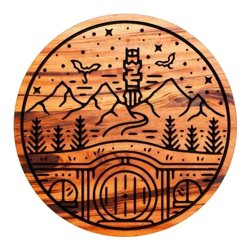 Quadro Decorativo O Senhor do Anéis Madeira Maciça 38cm - 1