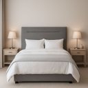 Ver imagem 1 de Cabeceira Cama Box Casal Estofada Cinza Clean 140cm