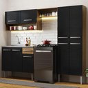 Ver imagem 1 de Armário de Cozinha Compacta 229cm com Pia Rustic/Preto Emilly Madesa 10