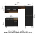 Ver imagem 4 de Armário de Cozinha Compacta 229cm com Pia Rustic/Preto Emilly Madesa 10
