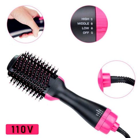 Escova Secadora e Modeladora Elétrica de Cabelo 3 em 1 110v