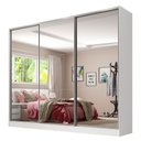 Ver imagem 2 de Guarda-Roupa Casal 100% MDF Madesa Royale 3 Portas de Correr de Espelho Branco Cor:Branco