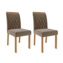 Ver imagem 3 de Conjunto Sala de Jantar Mesa Patricia 160x80 e 6 Cadeiras Juliana Cimol Nature/Off White/Madeira/