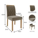 Ver imagem 5 de Conjunto Sala de Jantar Mesa Patricia 160x80 e 6 Cadeiras Juliana Cimol Nature/Off White/Madeira/