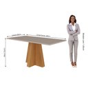 Ver imagem 6 de Conjunto Sala de Jantar Mesa Patricia 160x80 e 6 Cadeiras Juliana Cimol Nature/Off White/Madeira/