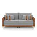Ver imagem 5 de Sofá 2 Lugares Living 172cm Pé Madeira Valença Nozes/veludo Cinza K01 - D'Rossi