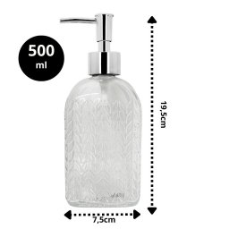Kit Banheiro Porta Sabonete Líquido Vidro Clear 500ml 2pç - 4 Kit Banheiro Porta Sabonete Líquido Vidro Clear 500ml 2pç - 4