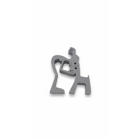 Escultura Minimalista Abraço Pet Design Moderno 3d Cinza