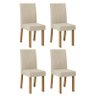 Conjunto 4 Cadeiras Elisa Carvalho Europeu/Linho Árido - PR Móveis - 1