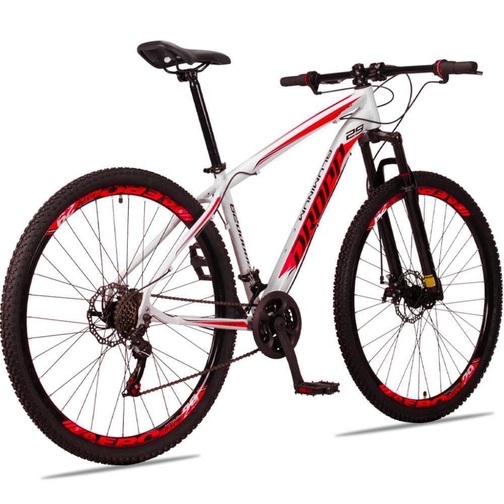 Bicicleta 29 Dropp Aluminum Freio Disco Branco+Vermelho - 5