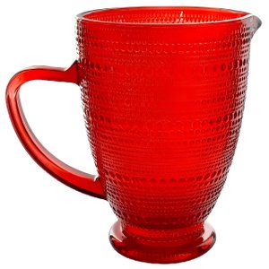 Jarra de Vidro Vermelha Pérola para Água ou Suco 1370 Ml