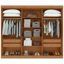 Ver imagem 4 de Guarda-roupas Casal Bertha 6 Portas 4 Gavetas sem Espelho com Pés Amendoa Clean
