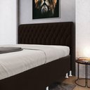 Ver imagem 1 de Cabeceira Estofada Bellatrix 195 para Cama King Sued Marrom Aradecor