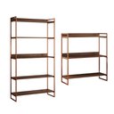 Ver imagem 1 de Kit Estante Guaecá 180x95 e Aparador Industrial 3 Prateleiras Córdoba 100x95cm Cobre/imbuia