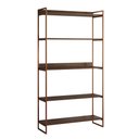 Ver imagem 2 de Kit Estante Guaecá 180x95 e Aparador Industrial 3 Prateleiras Córdoba 100x95cm Cobre/imbuia