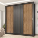 Ver imagem 1 de Guarda-roupa Casal 3 Portas Doha Carraro Ripado