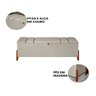 Recamier Baú Retro Pés Madeira Casal Roma 130cm Sapateira Moveis House Bege - 4
