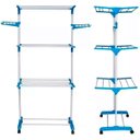Ver imagem 7 de Varal de Chão 3 Andares Retrátil Dobrável Aço Inox com Rodas