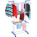 Ver imagem 5 de Varal de Chão 3 Andares Retrátil Dobrável Aço Inox com Rodas