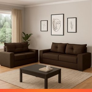 Estofado Sofá Turquia Suede 3 e 2 Lugares - Marrom