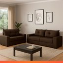 Ver imagem 1 de Estofado Sofá Turquia Suede 3 e 2 Lugares - Marrom