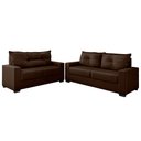 Ver imagem 2 de Estofado Sofá Turquia Suede 3 e 2 Lugares - Marrom