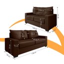 Ver imagem 5 de Estofado Sofá Turquia Suede 3 e 2 Lugares - Marrom