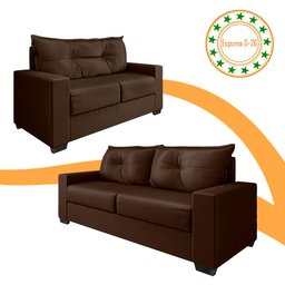 Estofado Sofá Turquia Suede 3 e 2 Lugares - Marrom - 5