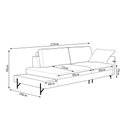 Ver imagem 4 de Sofá Sala de Estar Living Design Moderno 210cm Mesa Lateral Pés de Ferro Jungle Linho Cinza G93 - Gr