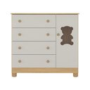 Ver imagem 7 de Cômoda Infantil 95cm 1 Porta com Vidro e 4 Gavetas Fofura Multimóveis Mp4484 Madeirado/off White