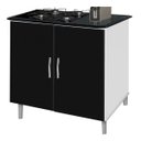 Ver imagem 4 de Multi Buffet aparador Balcão Pará retrô 3 gavetas alto cor Preto fosco PASSE BEM BRANCO / PRETO / MA