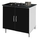 Ver imagem 4 de Multi Buffet aparador Balcão Pará retrô 3 gavetas alto cor Preto fosco PASSE BEM BRANCO / PRETO / MA