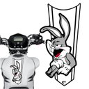 Ver imagem 1 de Adesivo Faixa Gravata sem Resina Pernalonga Branco Teu Adesivo Adesivo Faixa Gravata sem Resina Moto