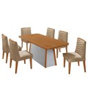 Ver imagem 2 de Mesa de Jantar Diane 180cm Tampo Mdf Laminado com 6 Cadeiras Eloise Moderna Mobília