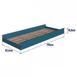 Cama Auxiliar para Beliche sem Colchão Linha Infanto Azul Secreto Bi003 Completa Móveis - 2