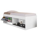 Ver imagem 3 de Box Solteiro 2 Prateleiras Flórida com Kit Pet Branco