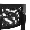 Ver mais imagens de Cadeira Organik Encosto Anatômico com Telinha Rattan - Preto - Assento Est. Linho Cinza Mescla Imp.