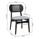 Ver imagem 2 de Cadeira Organik Encosto Anatômico com Telinha Rattan - Preto - Assento Est. Linho Cinza Mescla Imp.