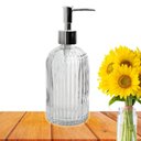 Ver imagem 2 de Porta Sabonete Líquido de Vidro Clear 500ml e Alcool em Gel de Vidro Dispensador - Panami