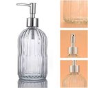 Ver imagem 3 de Porta Sabonete Líquido de Vidro Clear 500ml e Alcool em Gel de Vidro Dispensador - Panami