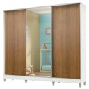 Ver imagem 2 de Guarda Roupa Infantil 100% Mdf Madesa Logan 3 Portas de Correr com Espelho com Pés - Branco/rustic