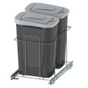 Ver imagem 1 de Lixeira com Corrediças Telescópicas Deslizantes Preto Dupla 15L para Cozinha Dimec