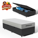 Ver imagem 2 de Cama Box Baú com Colchão de Molas Ensacadas Ortobom One Face Plenno Superpocket Solteiro 88cm