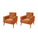 Ver imagem 1 de Kit 2 Poltronas em Veludo Florença Terracota
