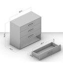Ver imagem 3 de Cômoda Organizadora 90cm com 4 Gavetas 240832 Linha Valência Politorno