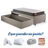 Base Box Cama Solteiro Sapateira Linho Bege e Colchão Bogota Inducol 88x188 - 12