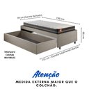 Ver imagem 5 de Base Box Cama Solteiro Sapateira Linho Bege e Colchão Bogota Inducol 88x188