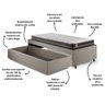 Base Box Cama Solteiro Sapateira Linho Bege e Colchão Bogota Inducol 88x188 - 9