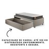 Base Box Cama Solteiro Sapateira Linho Bege e Colchão Bogota Inducol 88x188 - 3