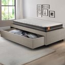 Ver imagem 6 de Base Box Cama Solteiro Sapateira Linho Bege e Colchão Bogota Inducol 88x188